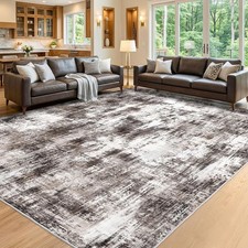 8x10Ft Low Pile Rug Area Rugs for Living Room Modern Abstract Rugs Brown picture
