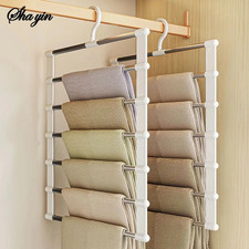 1pc Multi-Layer Folding Pants Hanger Non-Slip Closet Organizer Clip - NEW picture
