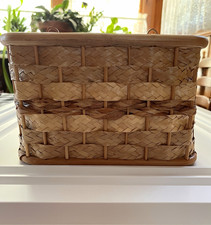 Rectangular Brown Wicker Storage Basket Bin, Woven Natural, 9.5x4.5x7 picture