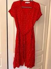 dress, Amazon Essentials, Med., Red, flower design, comfortable, short sleeve picture