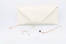 NEW PURE ESSENCE 203 710 GOLD WHITE AUTHENTIC FRAMES EYEGLASSES 53-18 picture