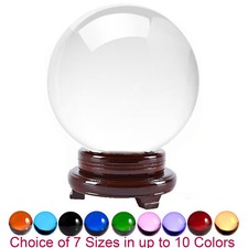 Amlong Crystal Meditation Divination Sphere Crystal Ball with Wood Stand picture