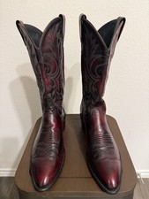Vintage Dan Post 16959 Oxblood Black Cherry Cowboy Boots Size 10 D picture