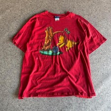 Vintage Disney Winnie the Pooh Red Graphic T-Shirt 90s Mens XL Cotton picture