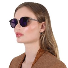 Guess Factory Blue Round Ladies Sunglasses GF0305 53X 51 GF0305 53X 51 picture