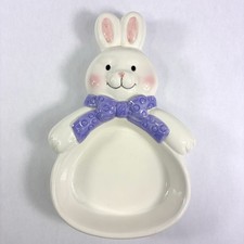 Vintage Hallmark Easter Bunny Ceramic Candy Dish Bunny With Bow Tie 9