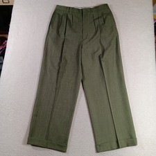 Vintage Smokey Joes Pants Mens 36x30 Green Pleated Wide Leg Old Money  picture