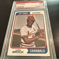 1974 TOPPS #60 LOU BROCK PSA 9 CARDINALS HOF picture