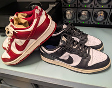NikeLot of 2 Dunk Low Men's Sz 10.5 Low Top Leather  Sneakers Team Red, Panda picture