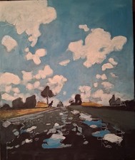 Accurate  Copy Of  Maxfield Parrish  Painting.  Acrylic  On Canvas. 30 By 36 picture