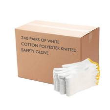 PLWJK Unisex Cotton Polyester Safety Work Gloves, 240 Pairs picture