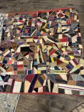 RARE- Antique Victorian Crazy Quilt Political Ribbon CO-MT-SD US Senate 63x63 picture