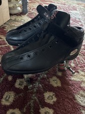 Riedell R3 Quad Roller Skates Black Size 8 w/Cayman No Wheels, picture