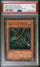 YUGIOH 1ST ED LOB-070 RED-EYES B. DRAGON HOLO PSA 7 MINT #76397081 picture