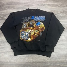 Vintage Dallas Cowboys Sweatshirt Mens Medium Black Superbowl Champs Rings USA picture