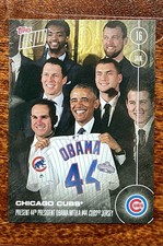 2016 TOPPS NOW #OS-44 WORLD CHAMPION CHICAGO CUBS PRESIDENT BARACK OBAMA JERSEY picture