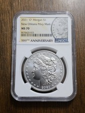 2021-O Privy Morgan Silver Dollar 100th Anniversary - NGC MS 70  picture