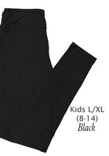 Size L/XL (8-14) Kids LuLaRoe Leggings ~ SOLID BLACK ~ Fall, Autumn, HALLOWEEN picture