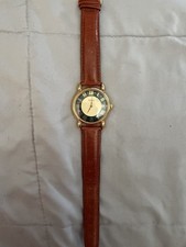 Vintage Guess Brown Cognac Band Green And Gold Face picture