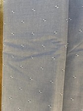 VTG MCM French Blue Herringbone Tweed Upholstery Fabric Vinyl Backed 1 YD Retro picture