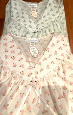 2 VINTAGE SEARS SOFT COZY NWT LONG NIGHTGOWNS FLORAL COTTAGECORE NEW SZ LARGE picture
