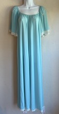 Vintage 60s 70s Lucie Ann Nylon Maxi Gown M Nightgown Slip Dress Tulip Romantic  picture
