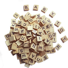 REPLACEMENT INDIVIDUAL SCRABBLE WOODEN TILES (LETTERS or blank) YOU PICK picture