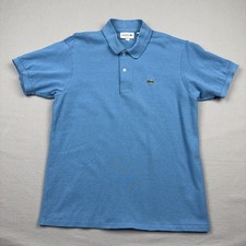 Lacoste Classic Fit Polo Shirt Mens M Blue 100% Cotton Croc Logo Short Sleeve picture
