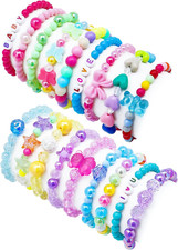 18 Pcs Kids Bracelets for Girls Cute Beaded Bracelets Little Girls Jewelry picture