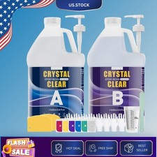 2 Gallon Crystal Clear Epoxy Resin Kit with Pumps Self Leveling High Gloss picture