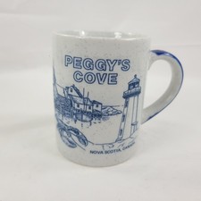 Vintage Peggys Cove Nova Scotia Canada Lighthouse Ceramic Coffee Mug Cup picture