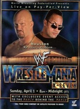 WWE WrestleMania X-Seven Poster 2001 The Rock Stone Cold Steve Austin Houston Wr picture