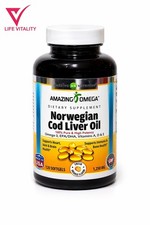 Norwegian Cod Liver Oil 1250 Mg Omega 3 EPA - DHA 120 Softgels Orange Flavor picture