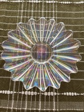 Vintage Federal Iridescent Starburst Bowl 9 In picture