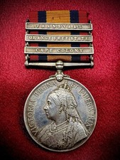 BRITISH BOER WAR 3 BAR QUEENS SOUTH AFRICA MEDAL GNR ROYAL ARTILLERY picture