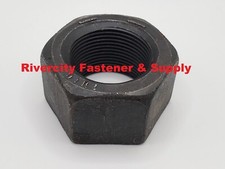 (1) 1-1/2-12 Grade 8 Nut Fine Thread Plain Black Finish nut 1.5x12 Nut 1-1/2x12 picture