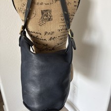 Vintage Coach RARE XL NAVY Duffle Sac w/Brass Hardware, Orig. Hangtag, Adj Strap picture