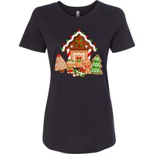Inktastic Gingerbread House Christmas Women's T-Shirt Xmas Holidays Clothing picture