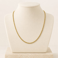 14K Gold Rope Chain Necklace 2.5mm 20in Italian Twisted Link Lobster Clasp picture