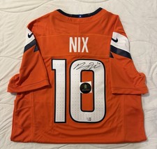 Bo Nix Denver Broncos Orange Signed Auto Authentic Football Nike Jersey Fanatics picture