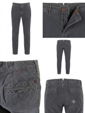 INCOTEX Charcoal Gray Casual Dress Pants Textured Cotton Slim Fit Flat Front 35 picture