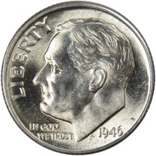 1946 D Roosevelt Dime BU Uncirculated FIRST YEAR Mint State 90% Silver 10c Coin picture