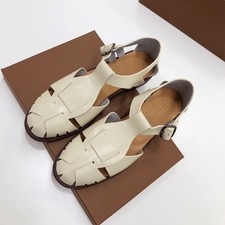 Hereu Women's Leather Flat Bottomed Toe Sandals Luxury lady Roman shoes new picture