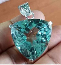 Brazilian Certified Natural Trillion 69 Ct+ Green Topaz Pendant Loose Gemstone picture