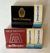 Vintage Disney Matchbooks: Club 33 Disneyland Hotel, Walt Disney World *READ* picture
