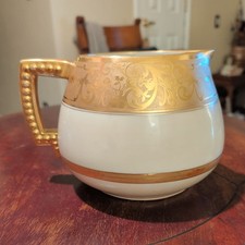 Antique W.A. Pickard Gold Porcelain Pitcher Cider/Lemonade 1912-1918 picture