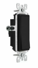 5 LEVITON 5601-2E  BLACK SINGLE POLE DECORA SWITCH  NEW picture