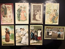 Lot 8 Antique Romantic Postcards 1900s-1910s Couples Courtship Kissing Germany picture