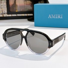 Amiri Sunset Aviator Sunglasses Black Crystal Gray Lens 62-13-145 With New Case picture