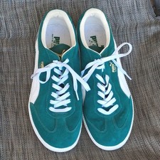 PUMA LIGA VINTAGE GREEN SUEDE LEATHER RETRO LOW TOP SNEAKERS SHOES MENS SIZE 10 picture